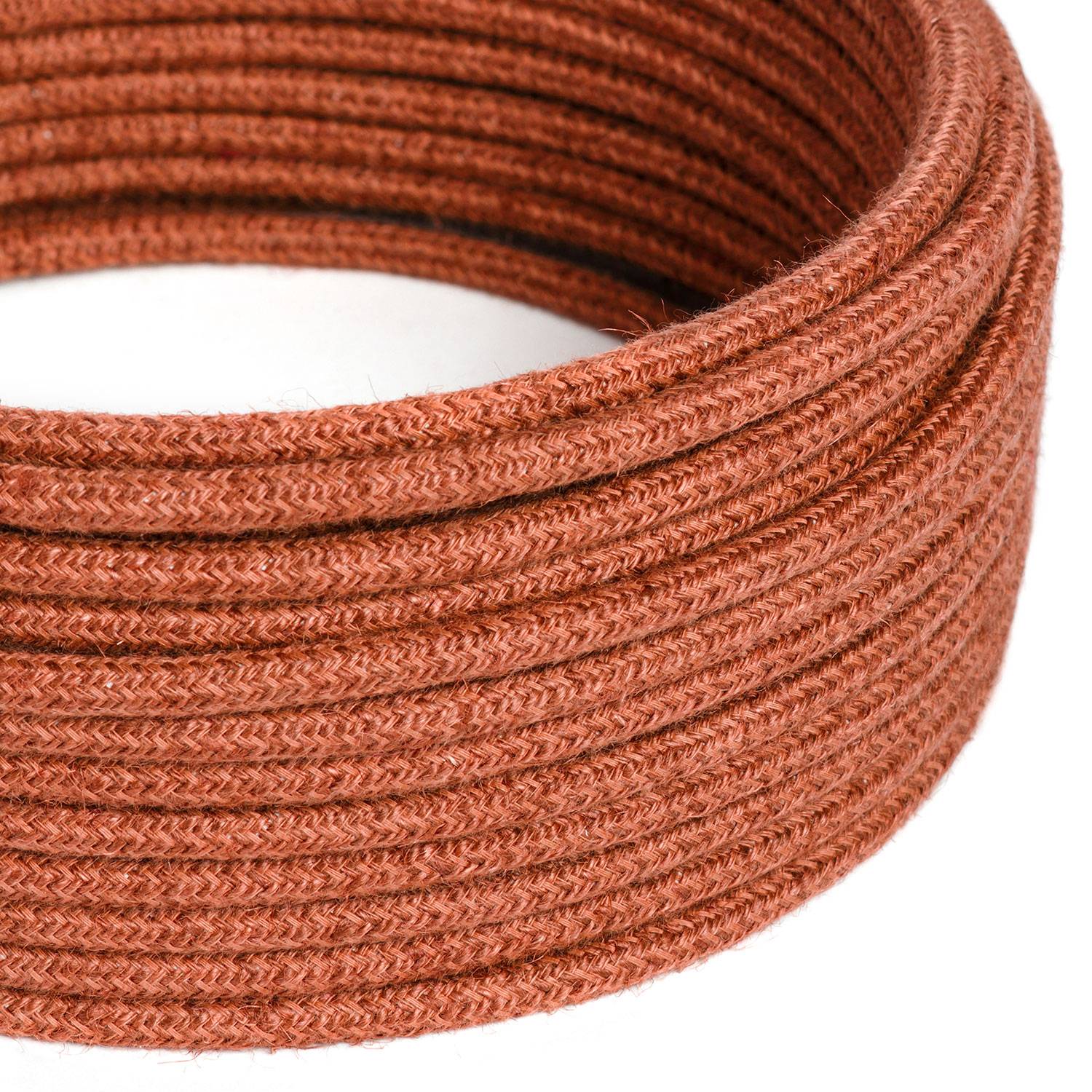 Textilkabel – Jute Orange Clay RN27 – UL Listed