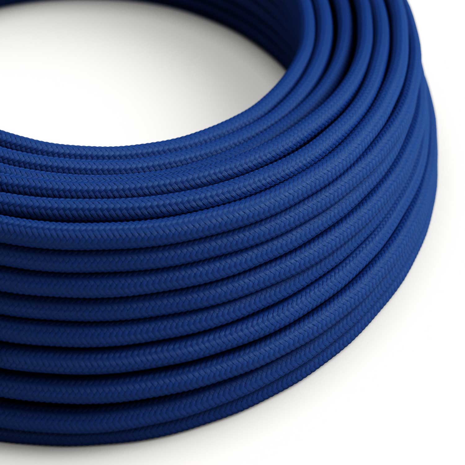 Glänzendes Classic Blue Textilkabel – Original Creative-Cables – RM12 rund 2x0,75mm / 3x0,75mm