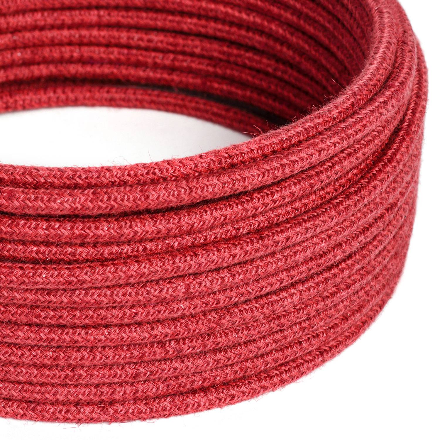 Stoffkabel - Jute Kirschrot RN24 - UL-gelistet