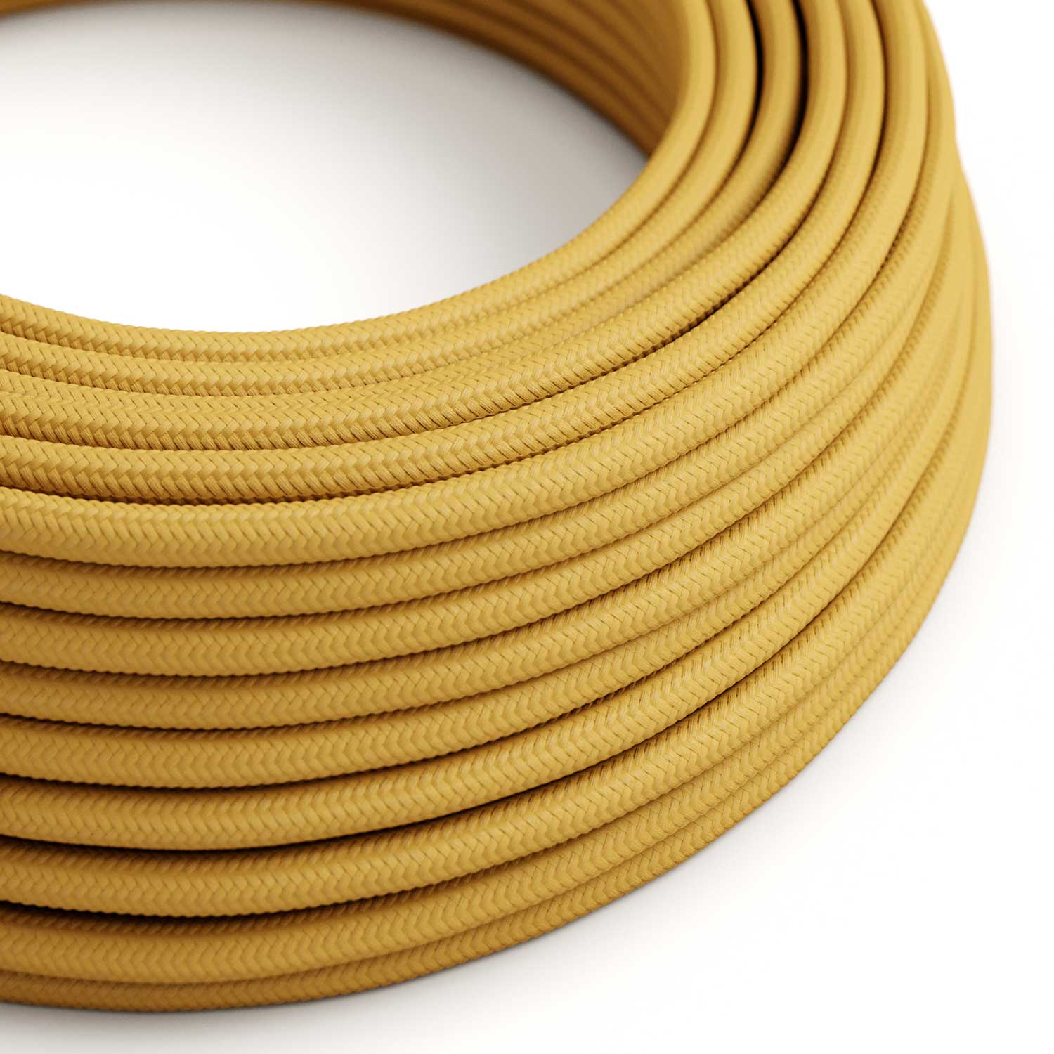 Stoffummanteltes Kabel – Senfgelbes Rayon RM25 – UL-zertifiziert