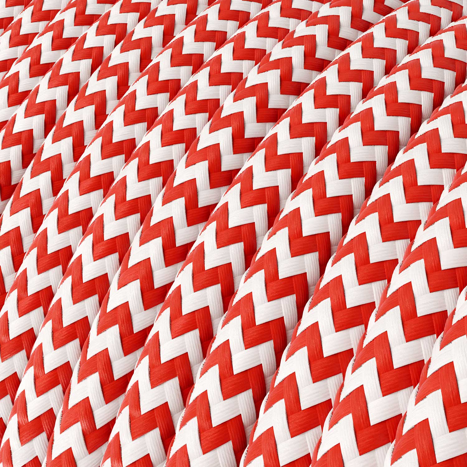 Stoffummanteltes Kabel – Rot & Weiß Chevron RZ09 – UL-zertifiziert - Image 2