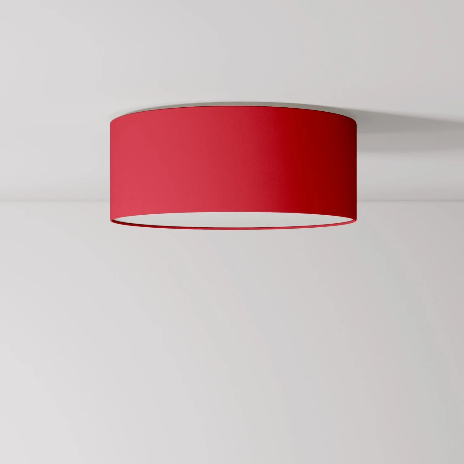 Deckenleuchte aus Stoff Small – Made in Italy – Rotes Baumwolltuch