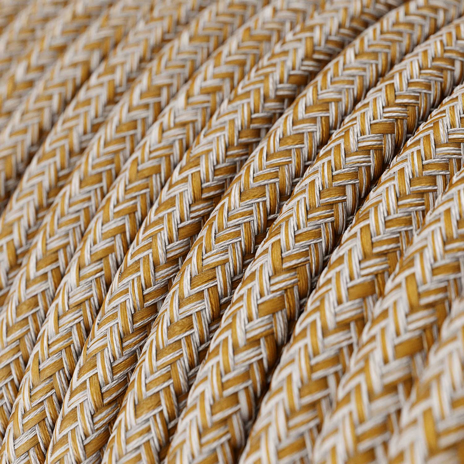Stoffummanteltes Kabel – Braun Glitter Baumwolle & Naturleinen Tweed RS82 – UL-zertifiziert - Image 2