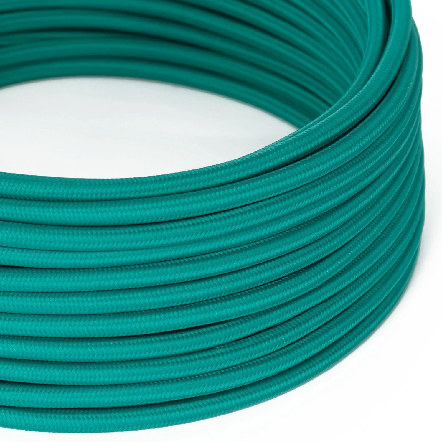 Stoffkabel – Glänzend Türkis RM71 – UL-zertifiziert