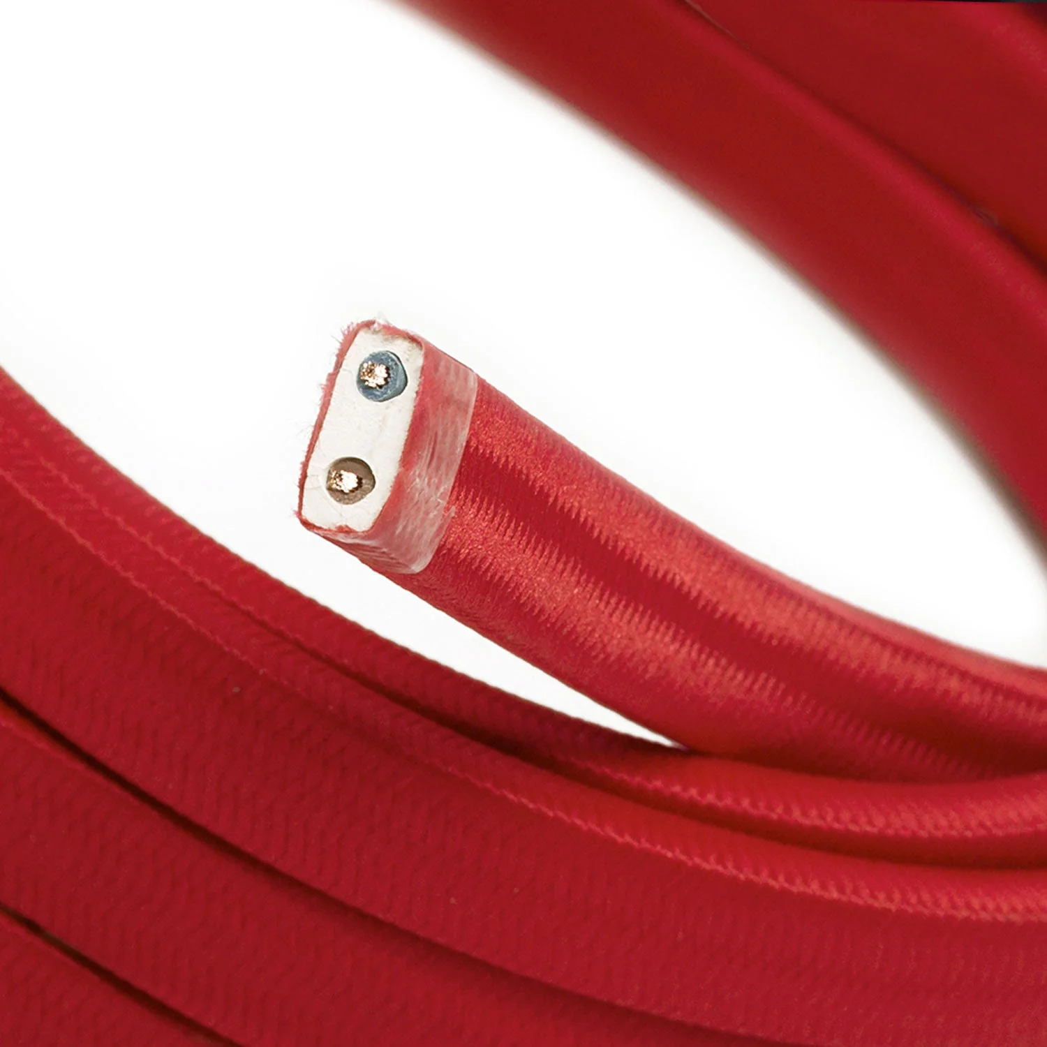 Stromkabel für individuelle Lichterketten, ummantelt mit rotem Rayon-Gewebe – CM09 - Image 2