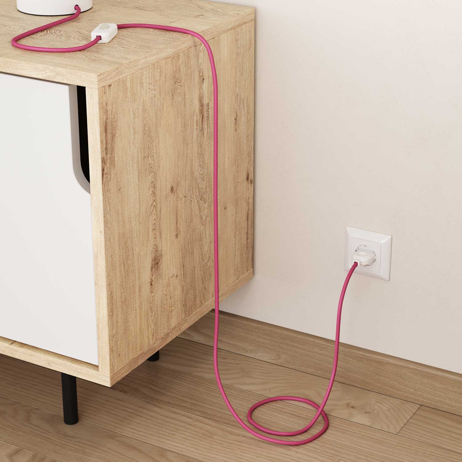 Glänzendes pinkes Elektrokabel – Das Original von Creative Cables, die beste Wahl für Ihre Lampen – RM08 - Image 3