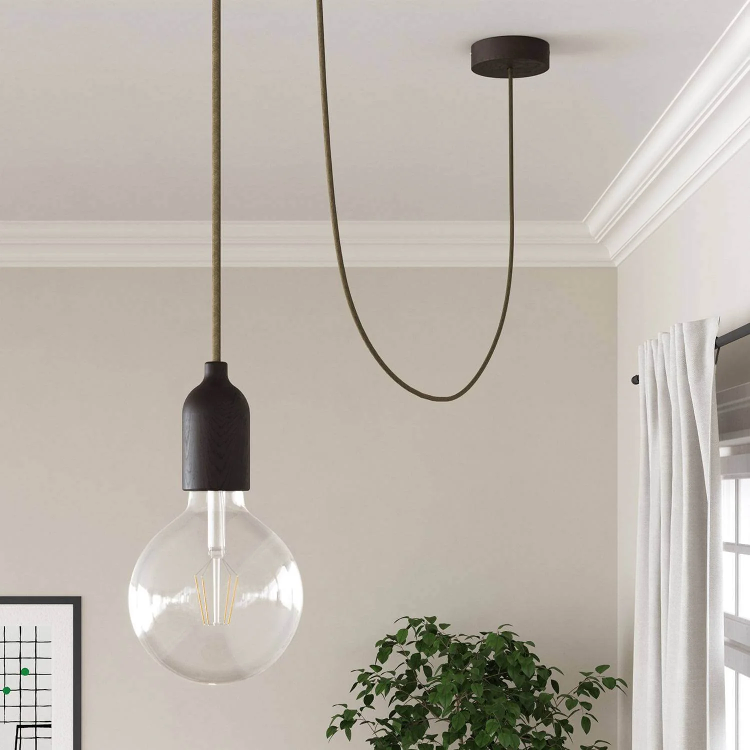 Elektrokordel für Beleuchtung, Rindenbraun aus Jute – Das Original Creative Cables, für DIY-Lampen – RN26 - Image 4