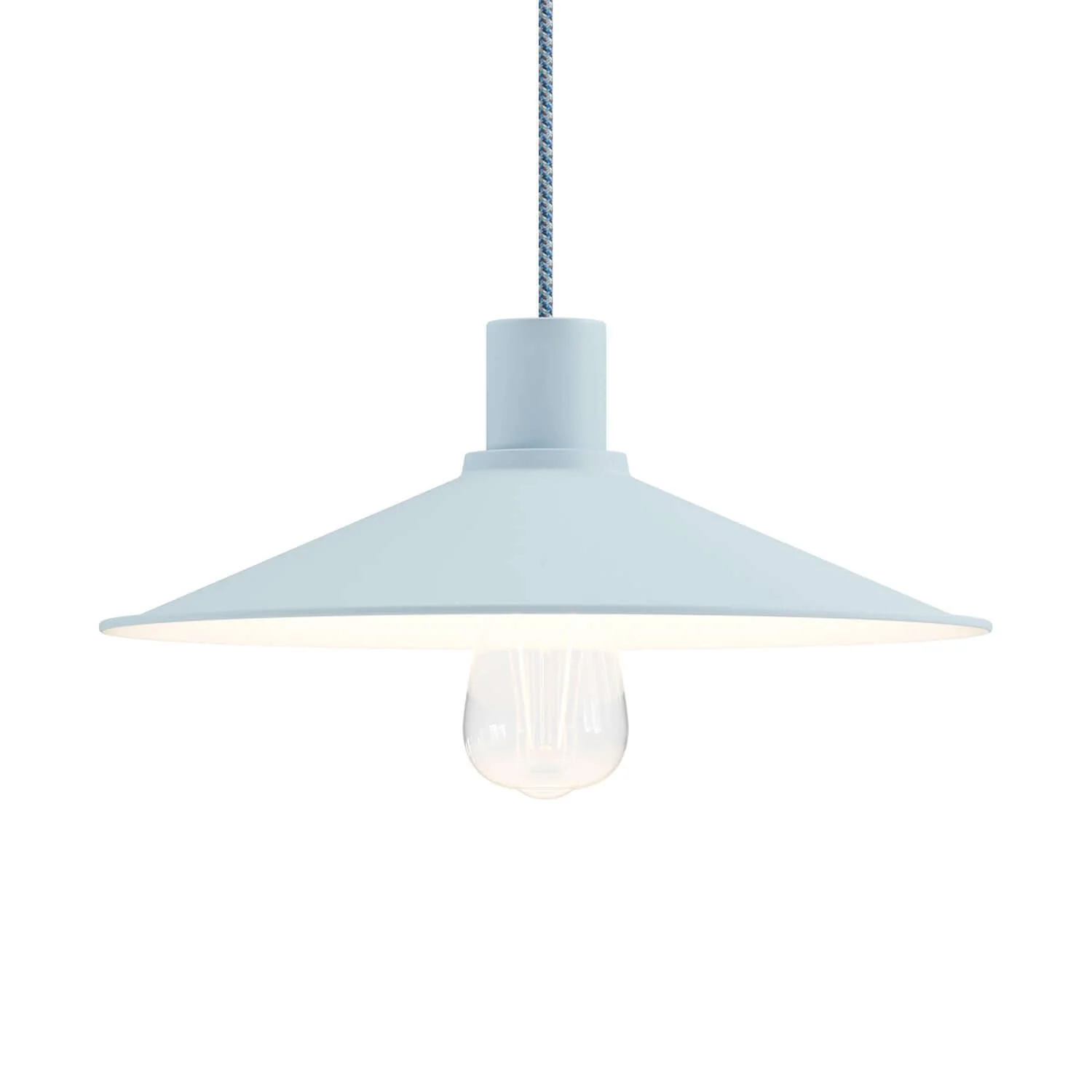 Lampenschirm Swing aus emailliertem Metall für Lampenfassungen E27 - Zuckerpapier-Blau
