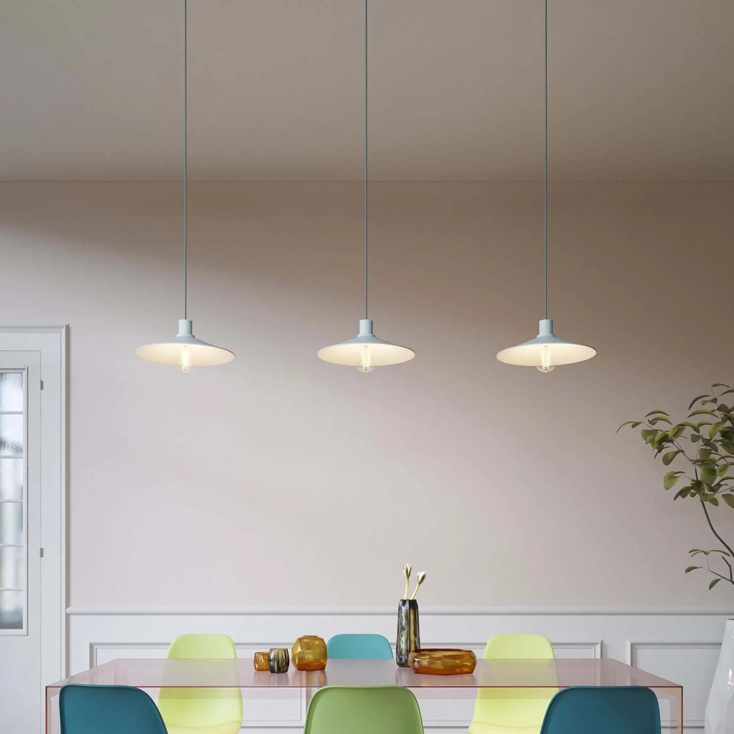 Lampenschirm Swing aus emailliertem Metall für Lampenfassungen E27 - Zuckerpapier-Blau - Image 2