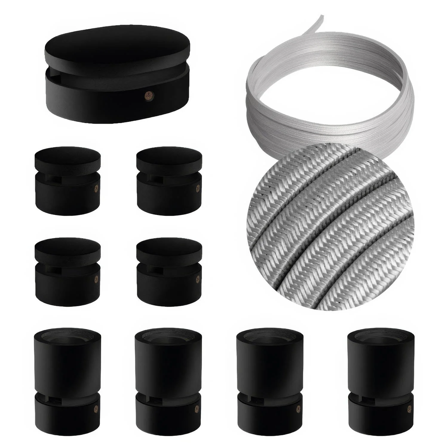 Filé Symmetric System-Kit – mit 5 m CM02-Kettenkabel und 9 lackierten Holzkomponenten für den Innenbereich