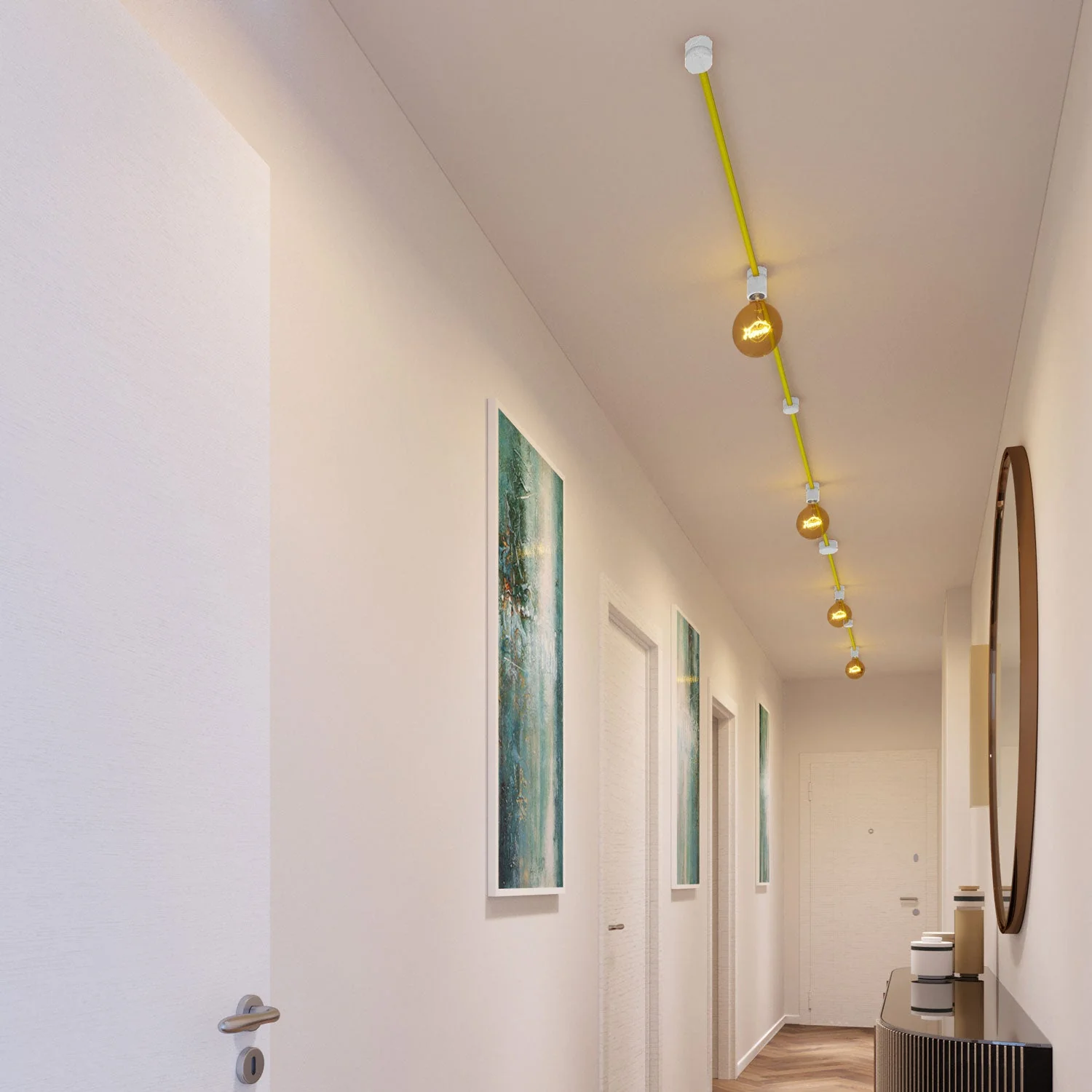 Filé Symmetric Kit-System – mit 5 m CF10-Kabel für Lichterkette und 9 Komponenten aus weiß lackiertem Holz für den Innenbereich - Image 2