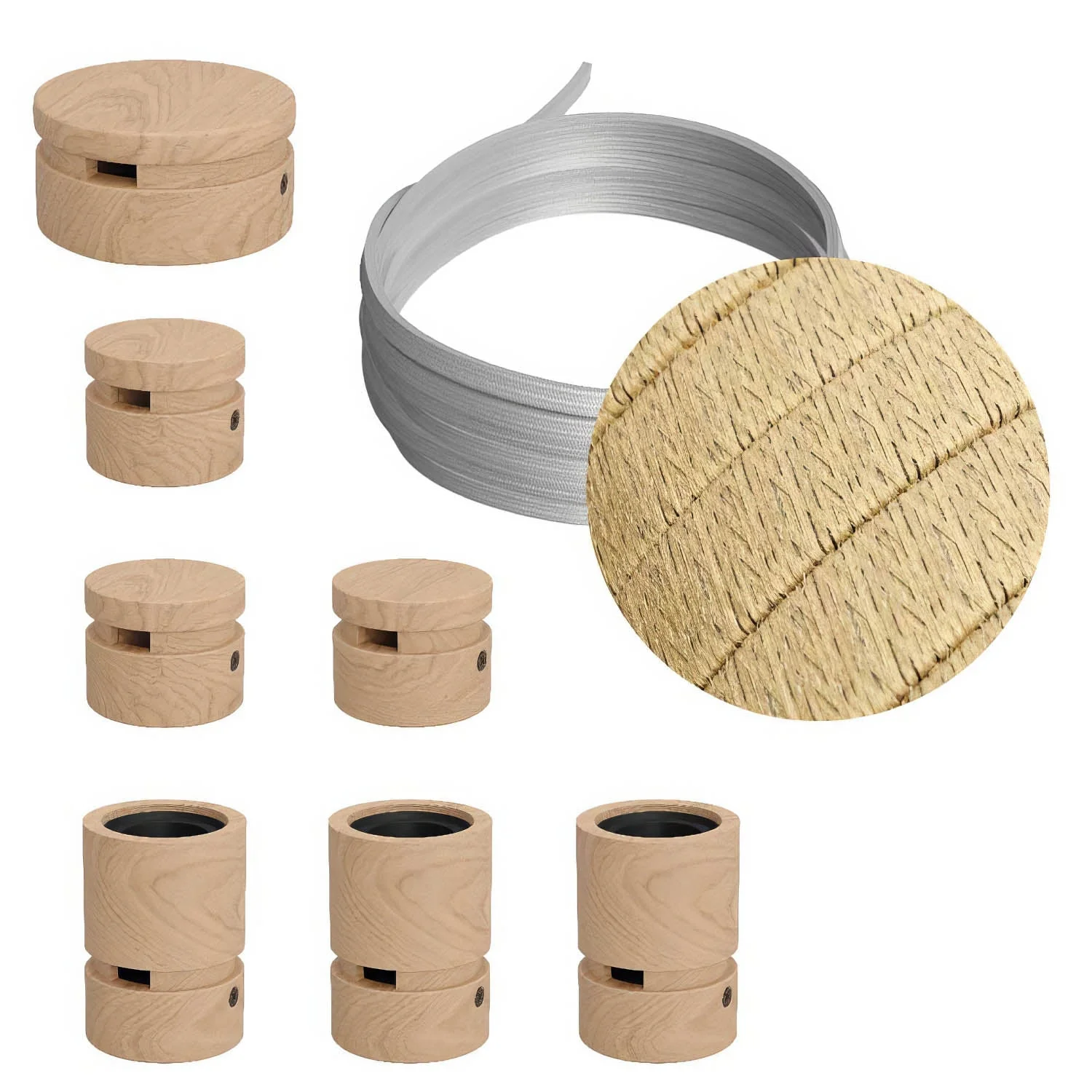 System Filé Linear Kit – mit CN06-Kabel (5 m) für Lichterketten und 7 Komponenten aus Holz für Innenräume