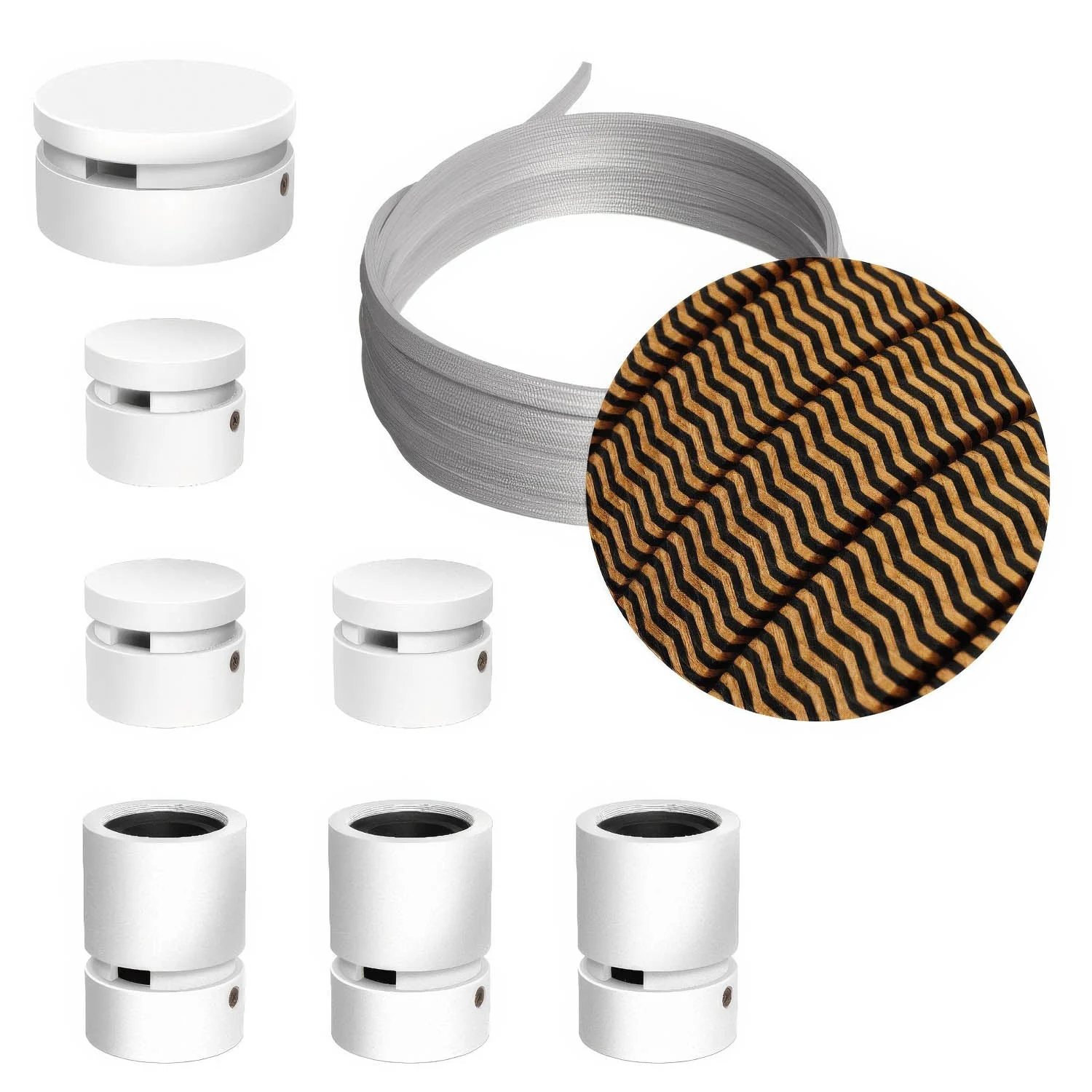 System Filé Linear Kit – mit 5 m CZ22-Kabel für Lichterketten und 7 weiß lackierten Holzelementen für den Innenbereich