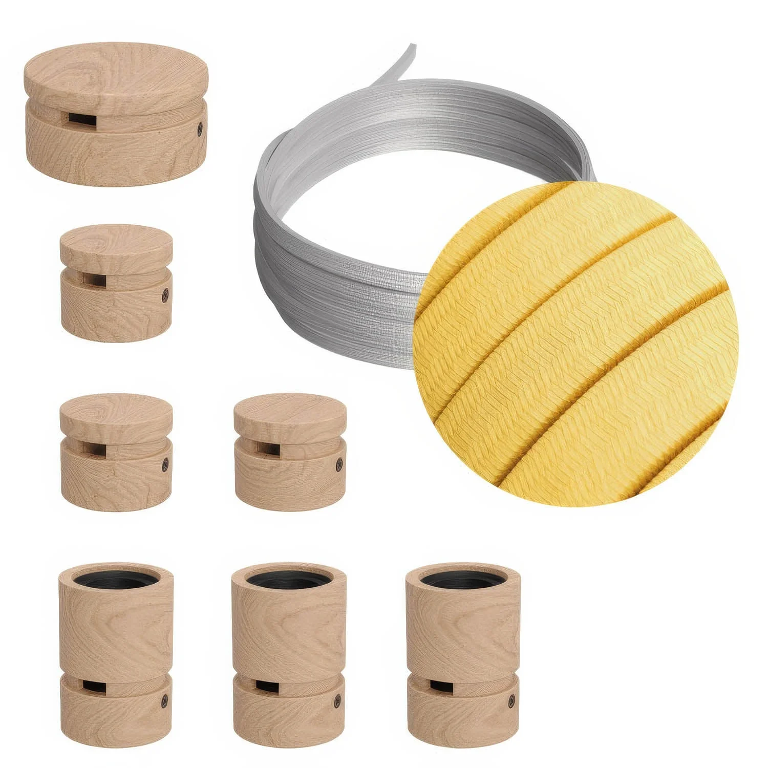 Filé Linear System-Set - mit CM10 Seil (5 m) für Lichterkette und 7 Holzelementen für den Innenbereich