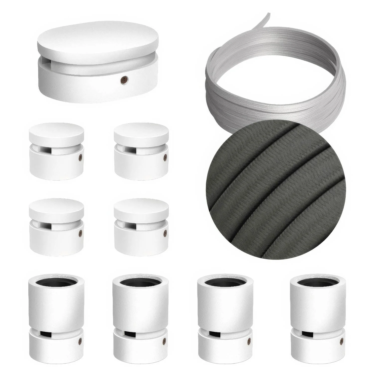 Filé Symmetric Kit – mit 5 m CM03 Kette-Kabel und 9 weiß lackierten Holzelementen für den Innenbereich