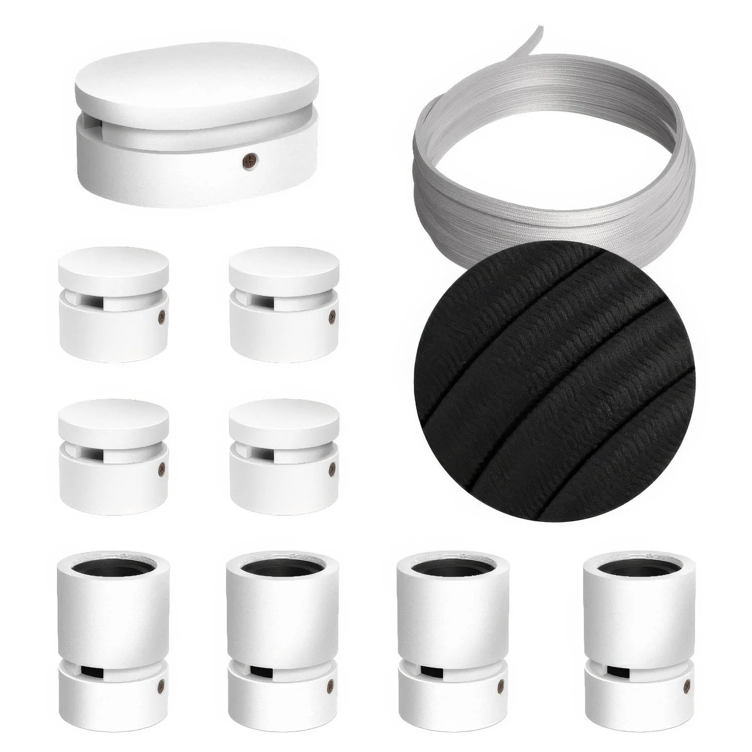 Filé Symmetric System Kit – mit 5 m CM04-Kabel für Lichterketten und 9 weißen, lackierten Holzelementen für den Innenbereich