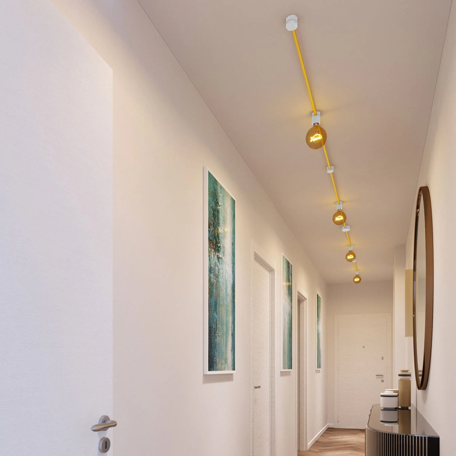 Filé Symmetric System Kit – mit CM10-Kabel 5 m für Lichterketten und 9 Komponenten aus weiß lackiertem Holz für den Innenbereich - Image 2