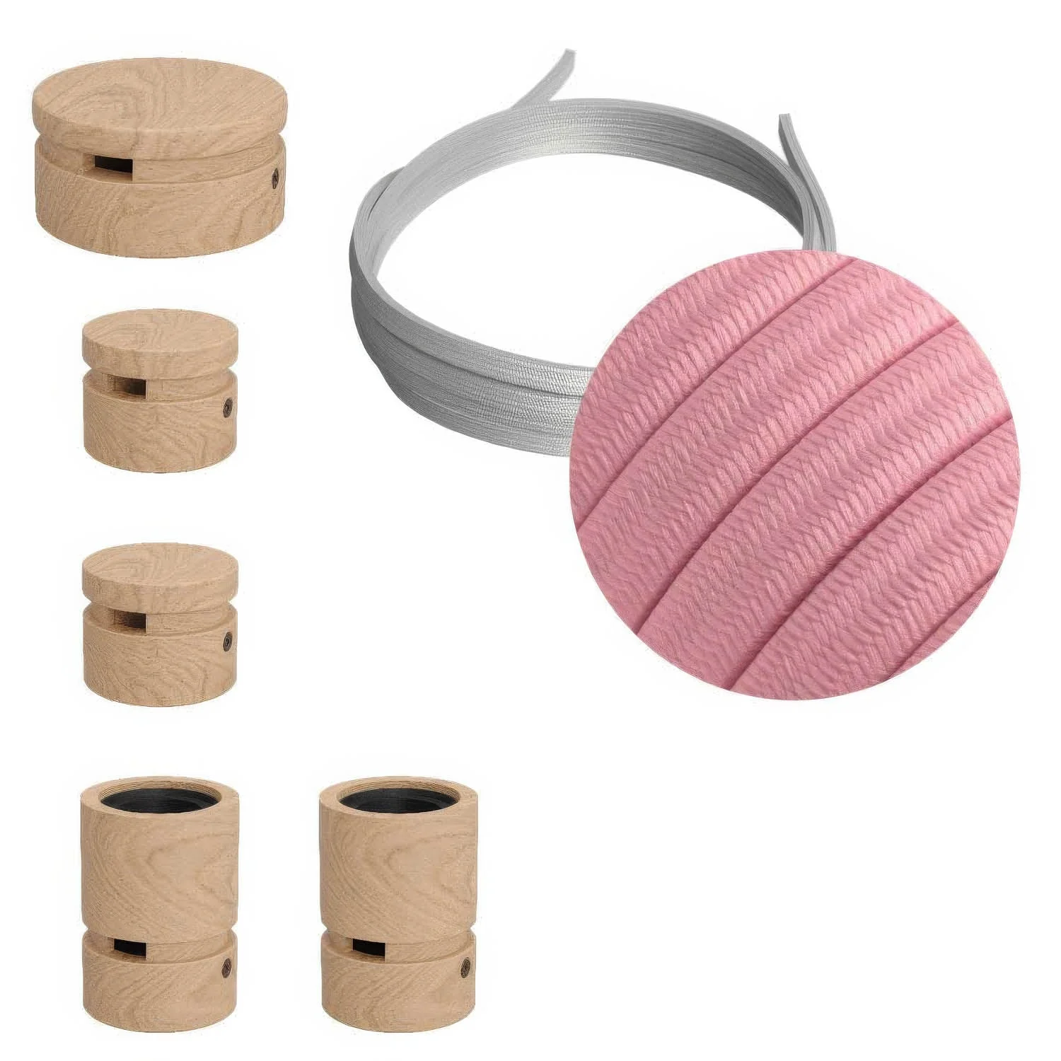 Filé Wiggle System Kit – mit 3 m CM16-Kabel für Lichterketten und 5 Holzelementen für den Innenbereich