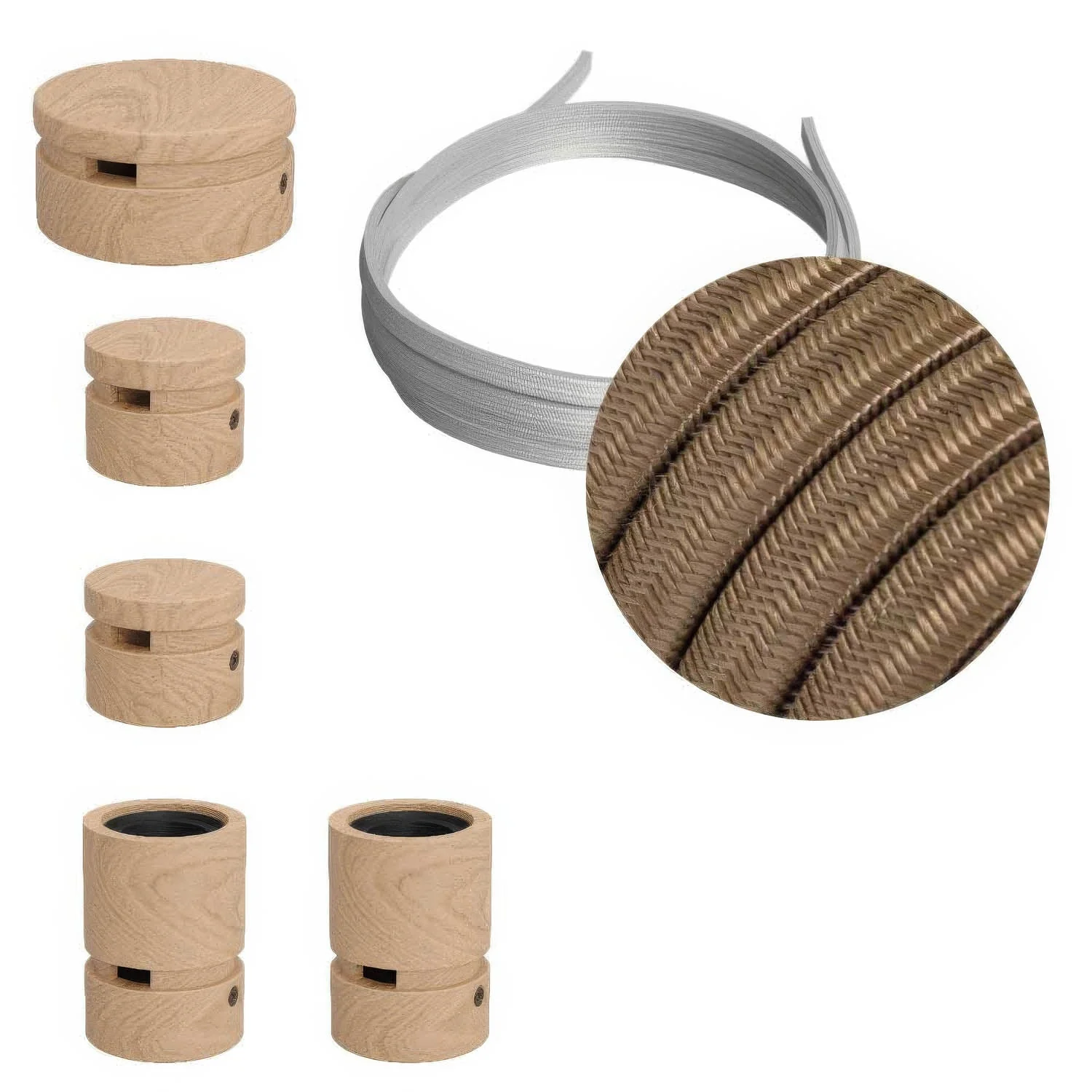 Filé Wiggle System-Kit – mit 3 m CM27-Kabel für Lichterketten und 5 Holzelementen für den Innenbereich
