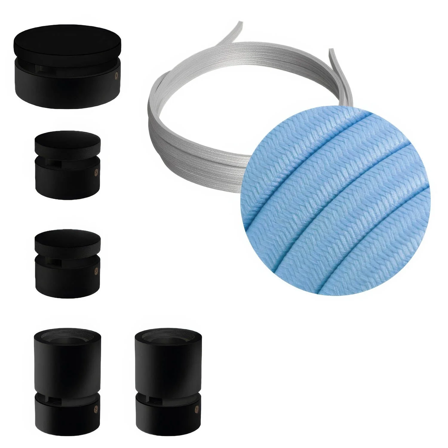 Filé Wiggle Kit-System – mit 3 m CM17-Kabel für Lichterketten und 5 schwarzen Holzkomponenten für den Innenbereich