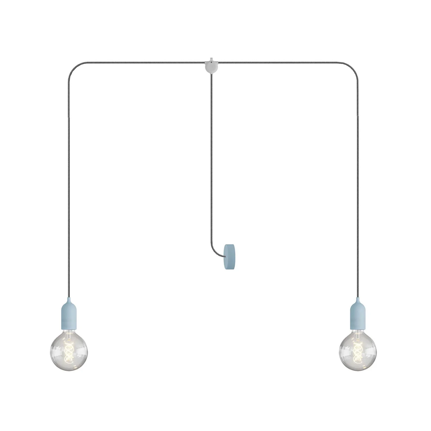 T-Snake Modulair Outdoor-Lampe IP65 mit 2 Lichtern und Baldachin – Zuckerblau