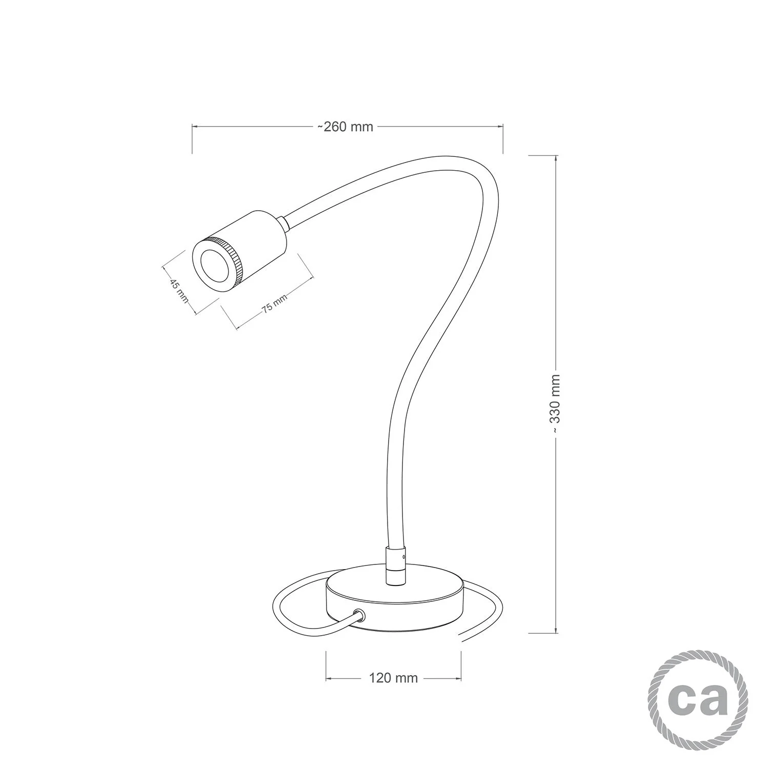 Table Flex GU1d0 verstellbare Tischleuchte mit Mini-LED-Spots – Satiniertes Bronze - Image 5