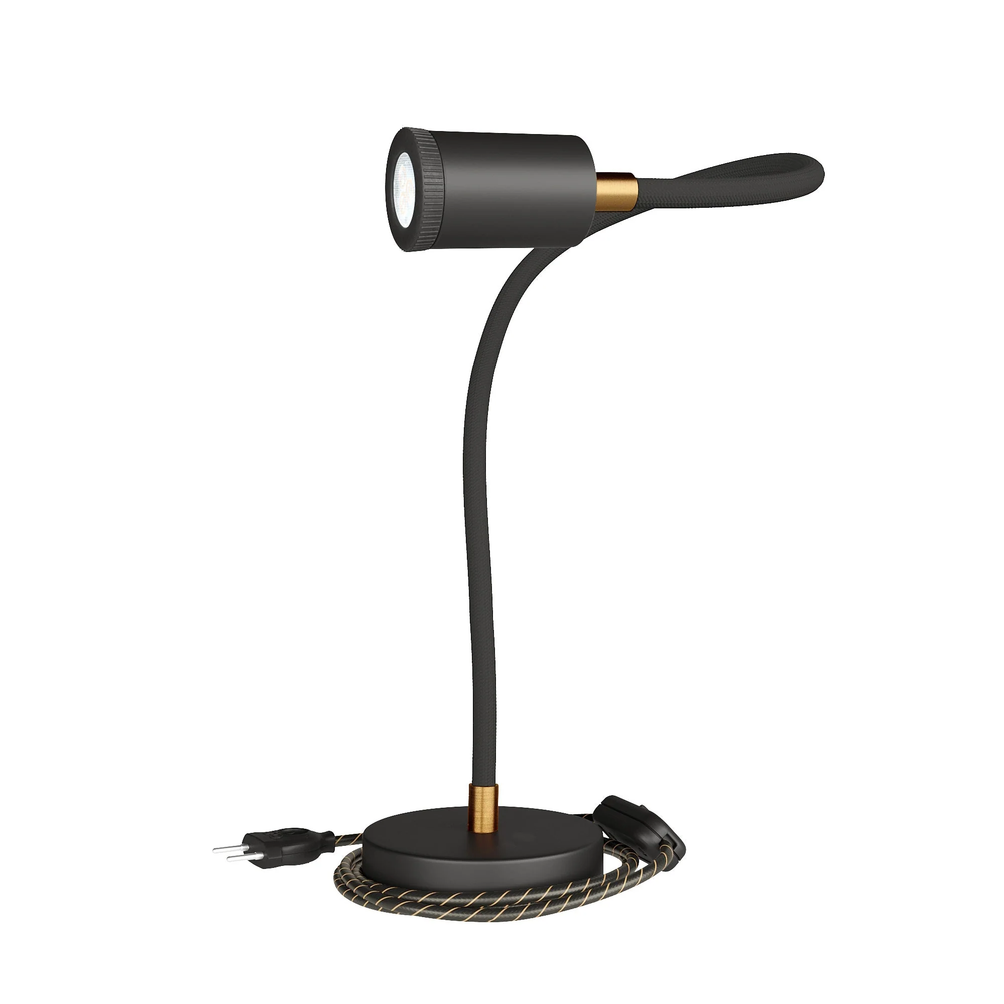 Table Flex GU1d0 schwenkbare Tischleuchte mit Mini-LED-Spot - Schwarz