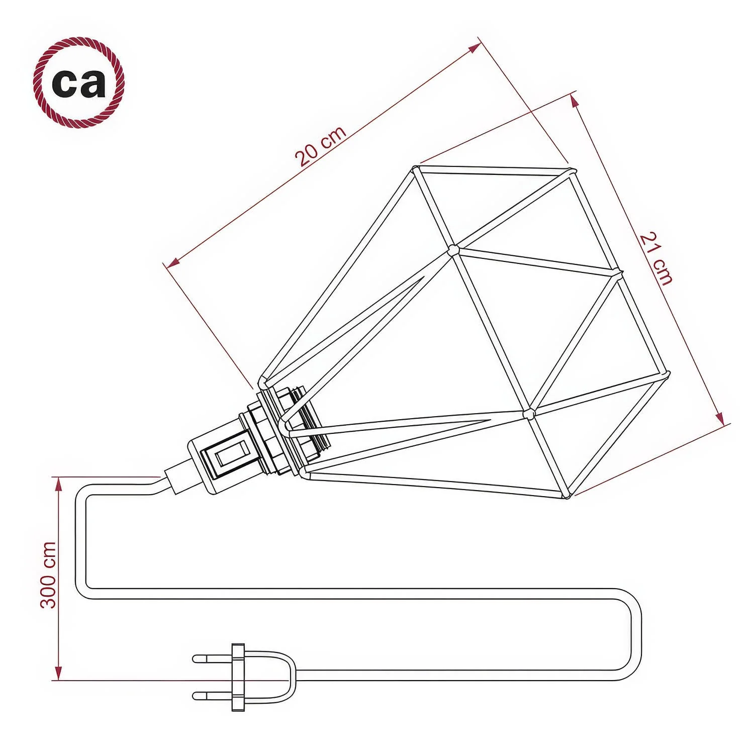 Table Snake – Plug-in-Lampe mit Lampenschirm im Diamond-Käfig – Schwarz - Image 4