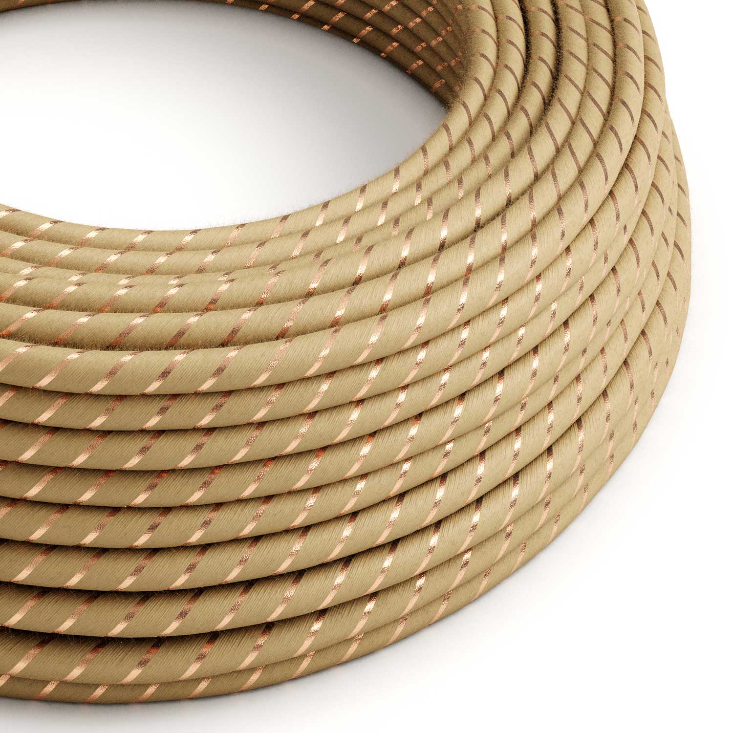 Textilkabel Beige aus Jute mit Kupferfaden Vertigo – Das Original Creative Cables, für Lichtdekoration – ERR04