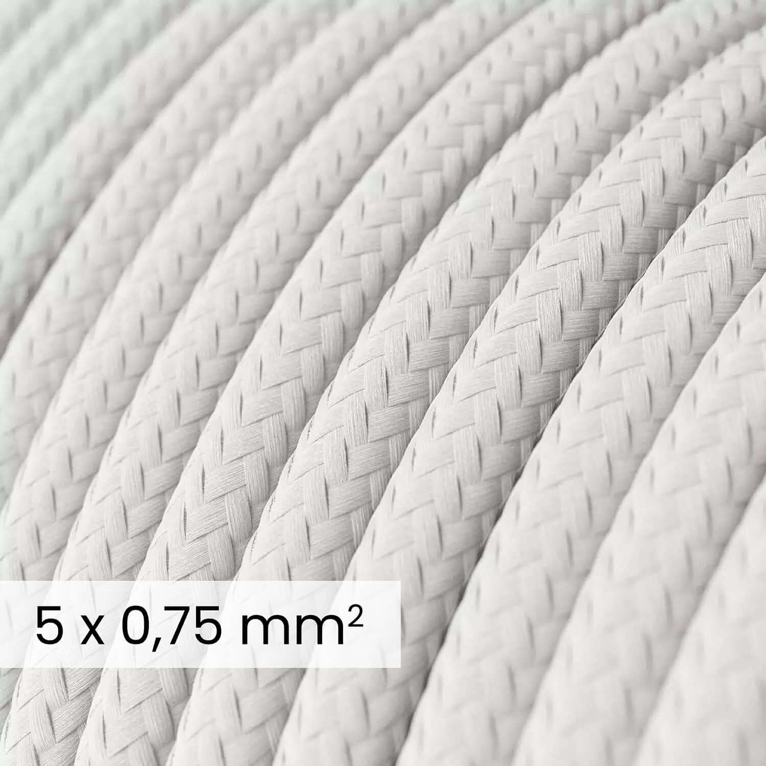 DALI 5x0.75 mm² weißes Textilkabel – Stoffummantelter Leiter für Lampen und Anlagen RM01 - Image 2