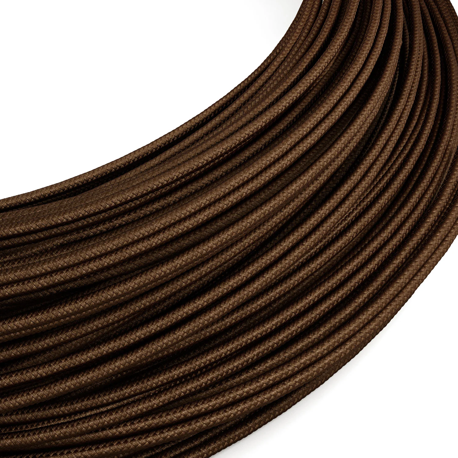 Extra-Low-Voltage-Textilkabel mit Stoffummantelung in Seidenoptik Braun RM13