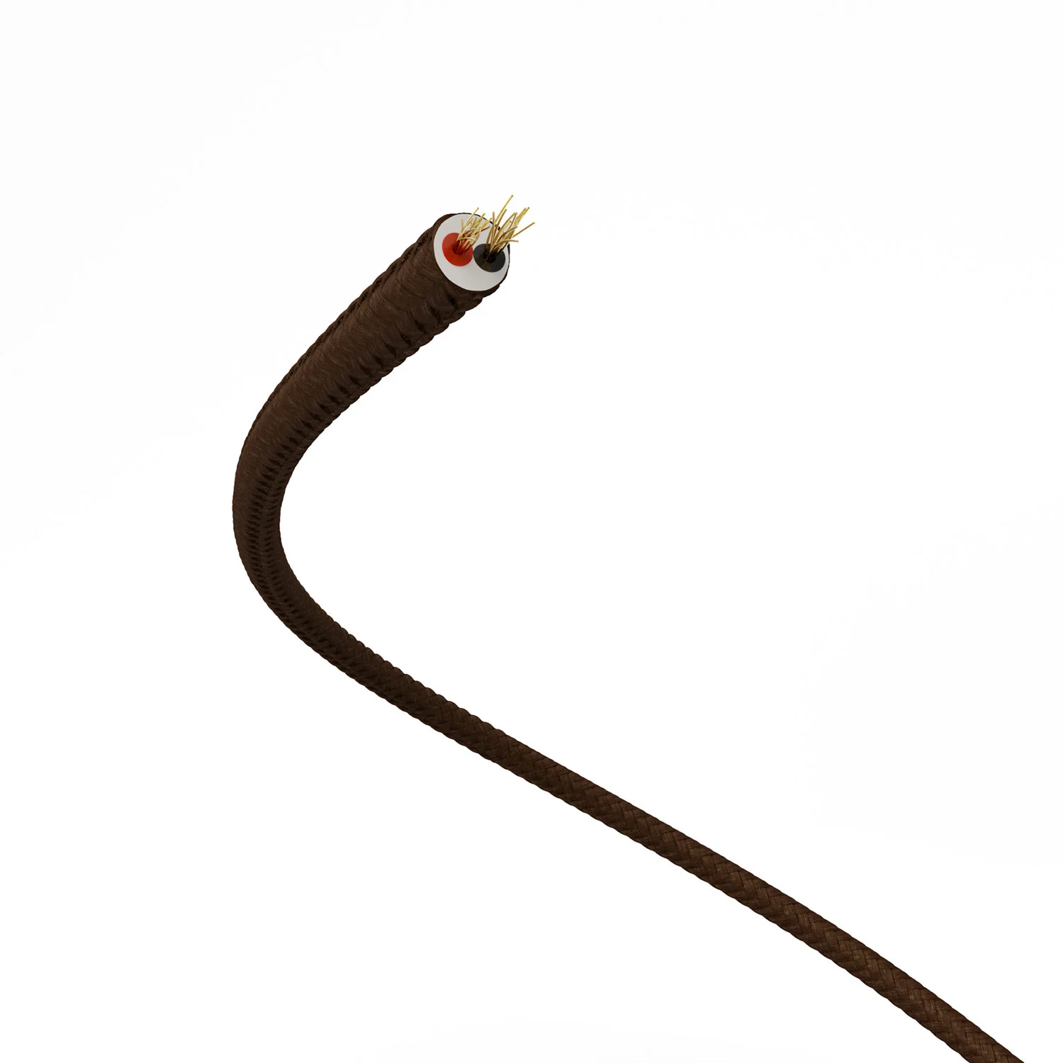 Extra-Low-Voltage-Textilkabel mit Stoffummantelung in Seidenoptik Braun RM13 - Image 3