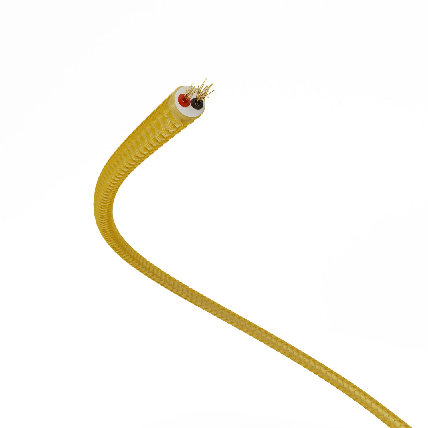 Extra-Low-Voltage-Textilkabel mit Stoffummantelung in Seidenoptik Gold RM05 - Image 3