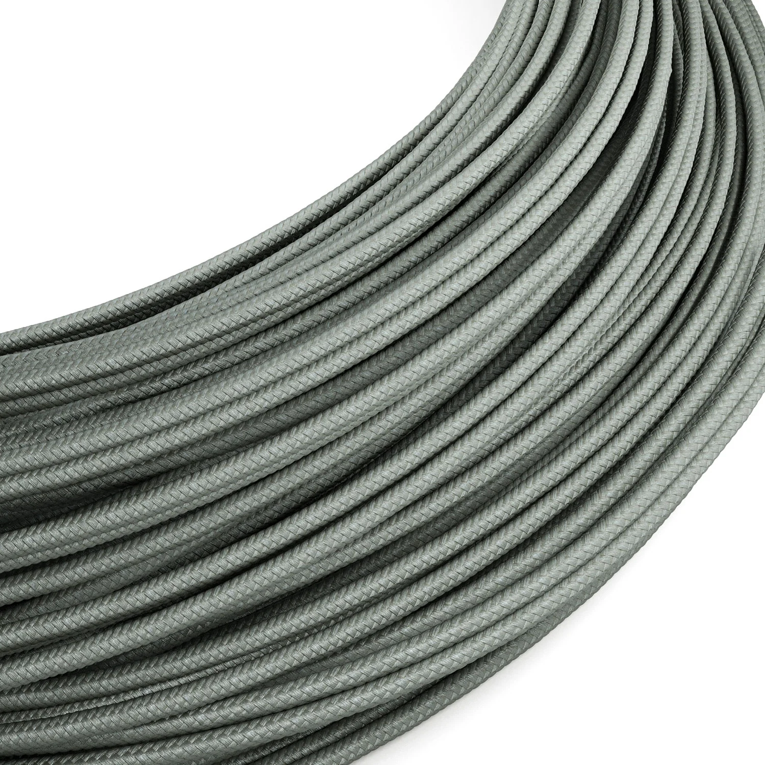 Extra-Low-Voltage-Textilkabel mit Stoffummantelung in Seidenoptik Grau RM03