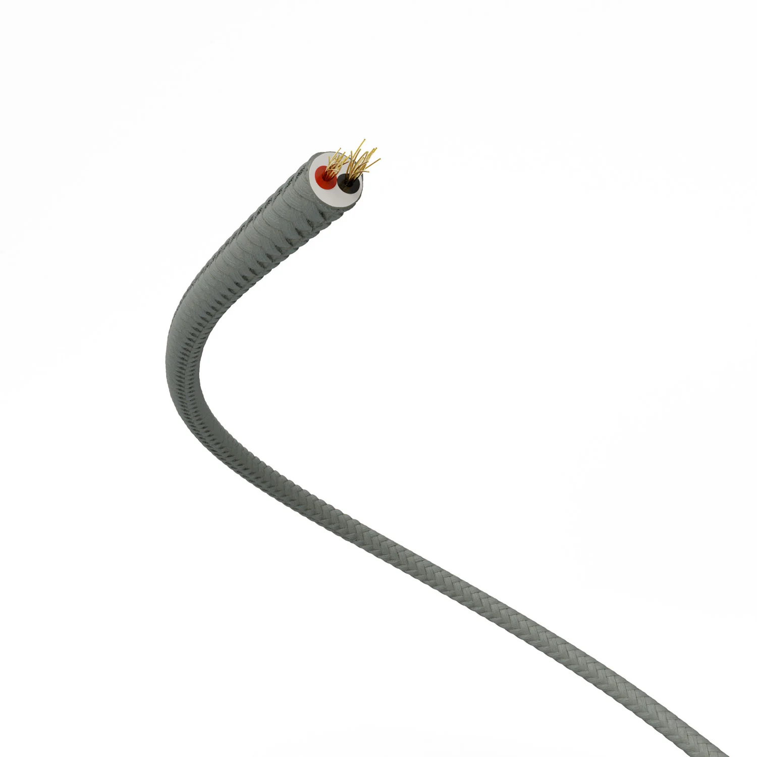 Extra-Low-Voltage-Textilkabel mit Stoffummantelung in Seidenoptik Grau RM03 - Image 3