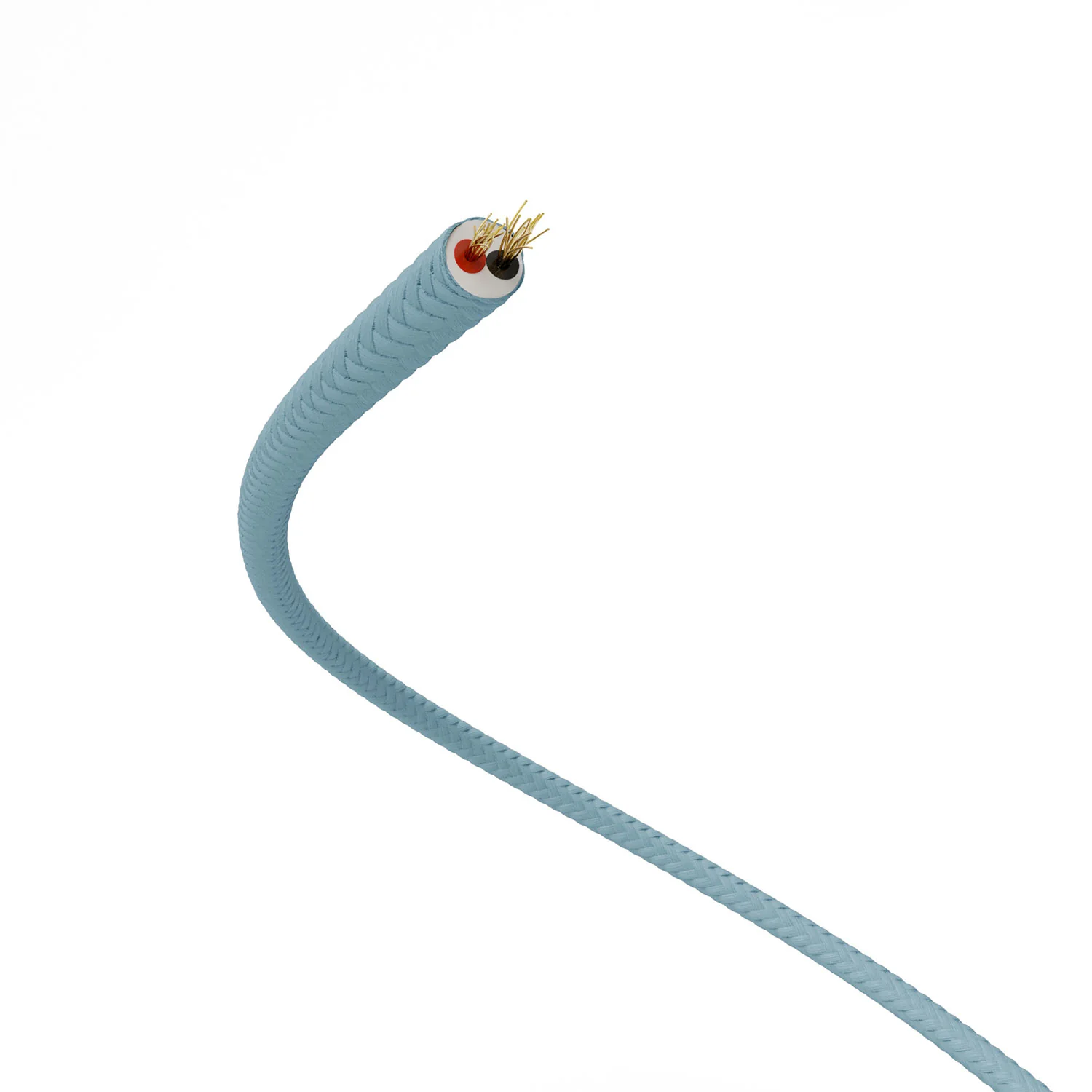 Extra-Low-Voltage-Textilkabel mit Stoffummantelung in Seidenoptik Hellblau RM17 - Image 3