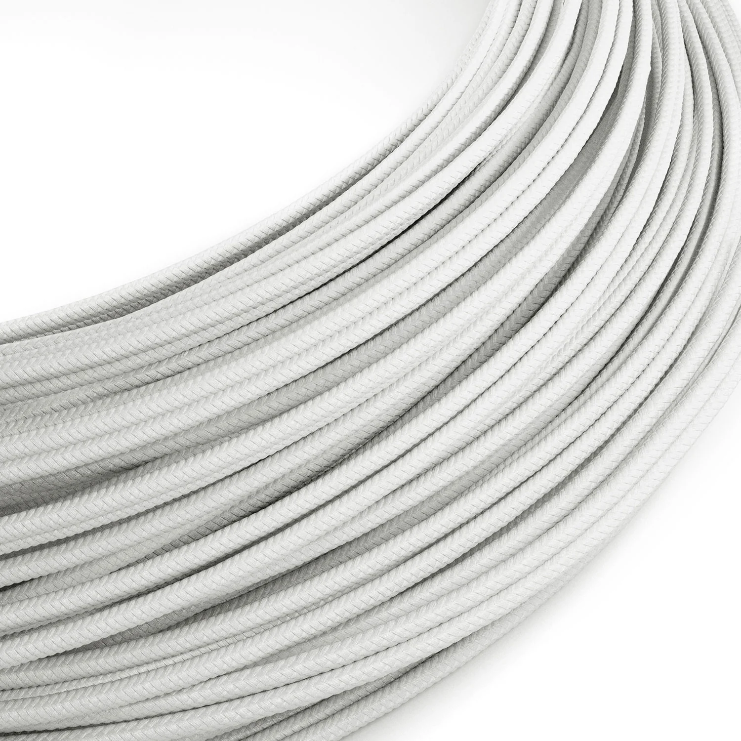 Extra-Low-Voltage-Textilkabel mit Stoffummantelung in Seidenoptik Weiß RM01