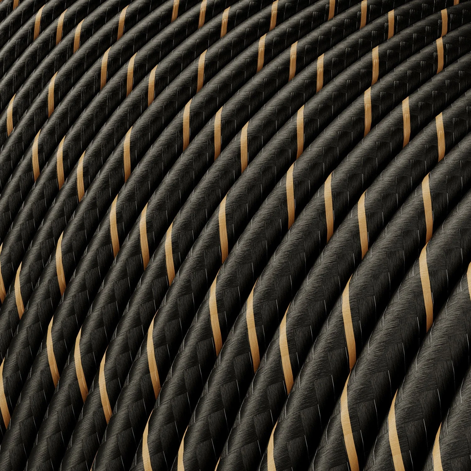 Extra-Low-Voltage-Textilkabel mit Stoffummantelung in Schwarz und Gold Vertigo ERM42 - Image 2