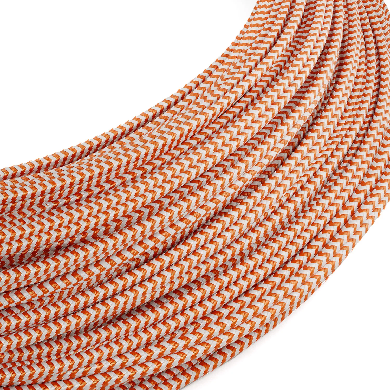 Extra-Low-Voltage-Textilkabel mit Stoffummantelung Zig Zag Weiß Orange RZ15