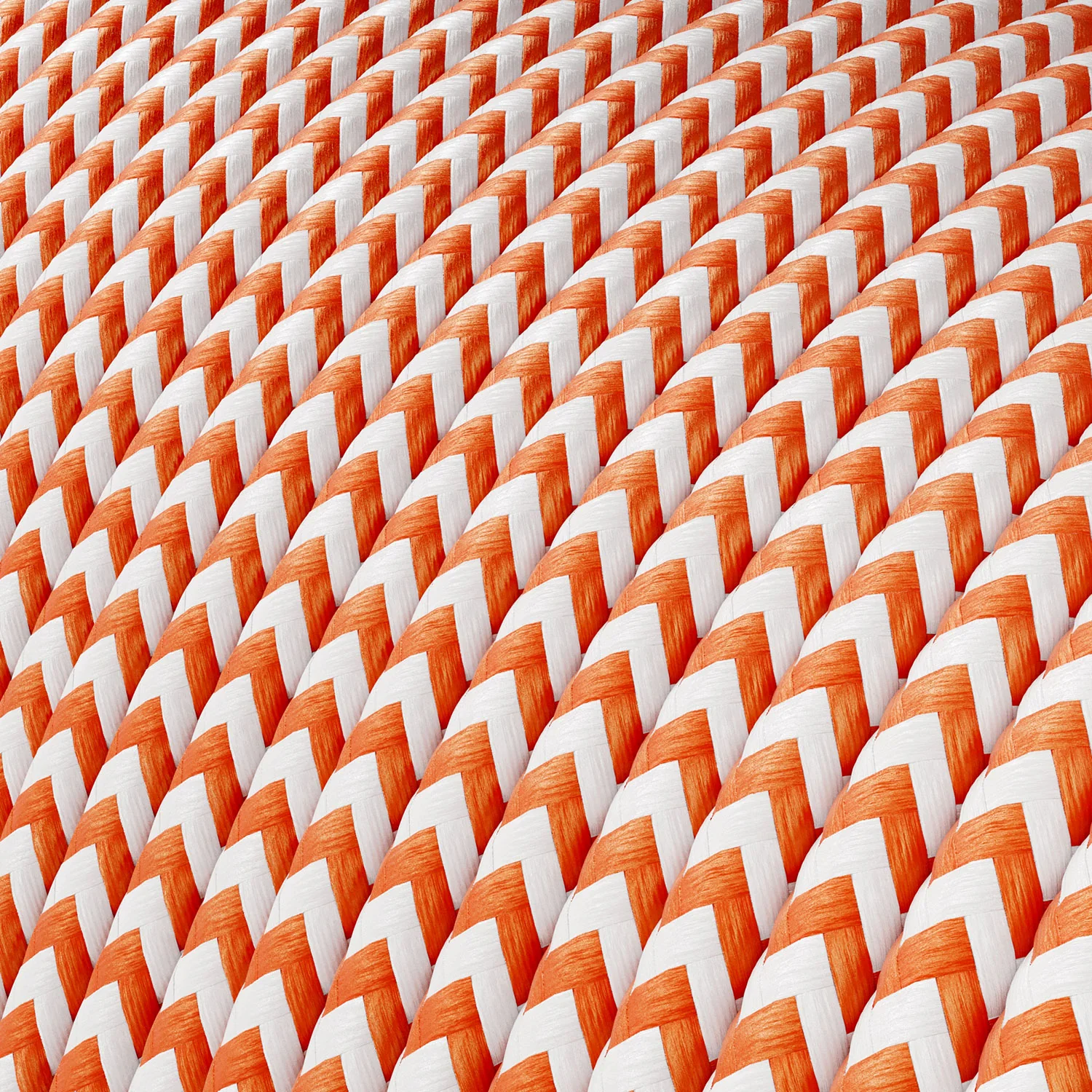Extra-Low-Voltage-Textilkabel mit Stoffummantelung Zig Zag Weiß Orange RZ15 - Image 2