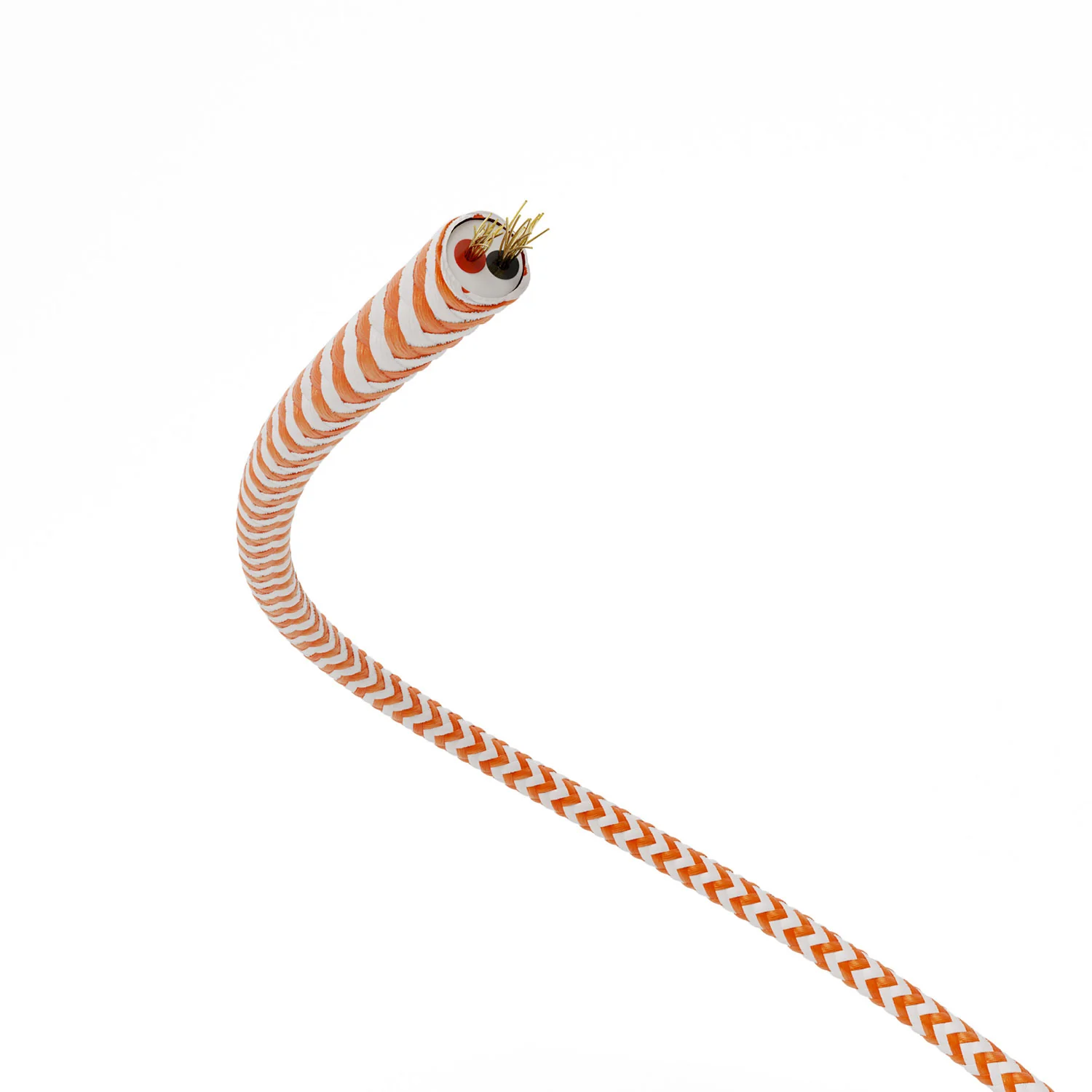 Extra-Low-Voltage-Textilkabel mit Stoffummantelung Zig Zag Weiß Orange RZ15 - Image 3