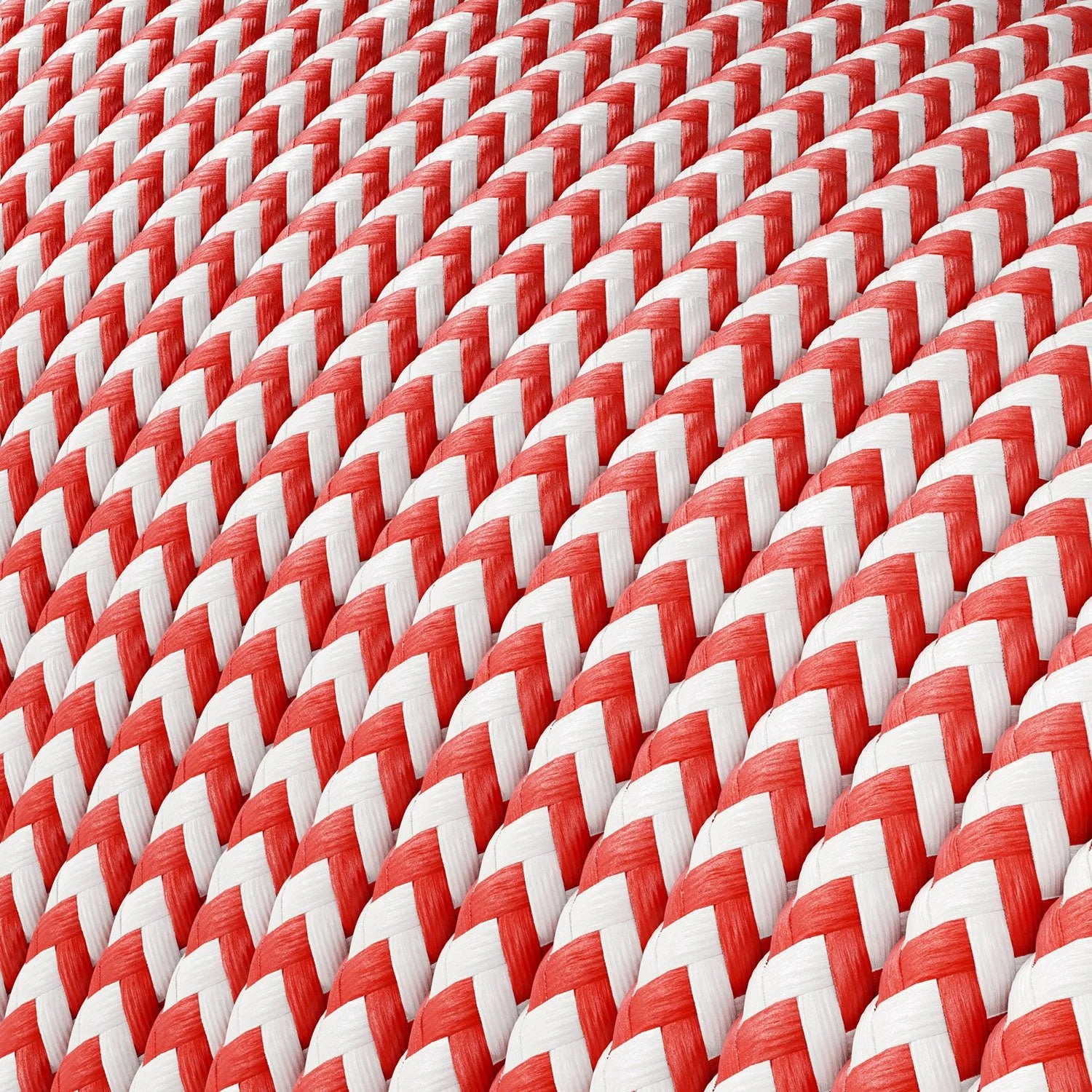 Extra-Low-Voltage-Textilkabel mit Stoffummantelung Zig Zag Weiß Rot RZ09 - Image 2