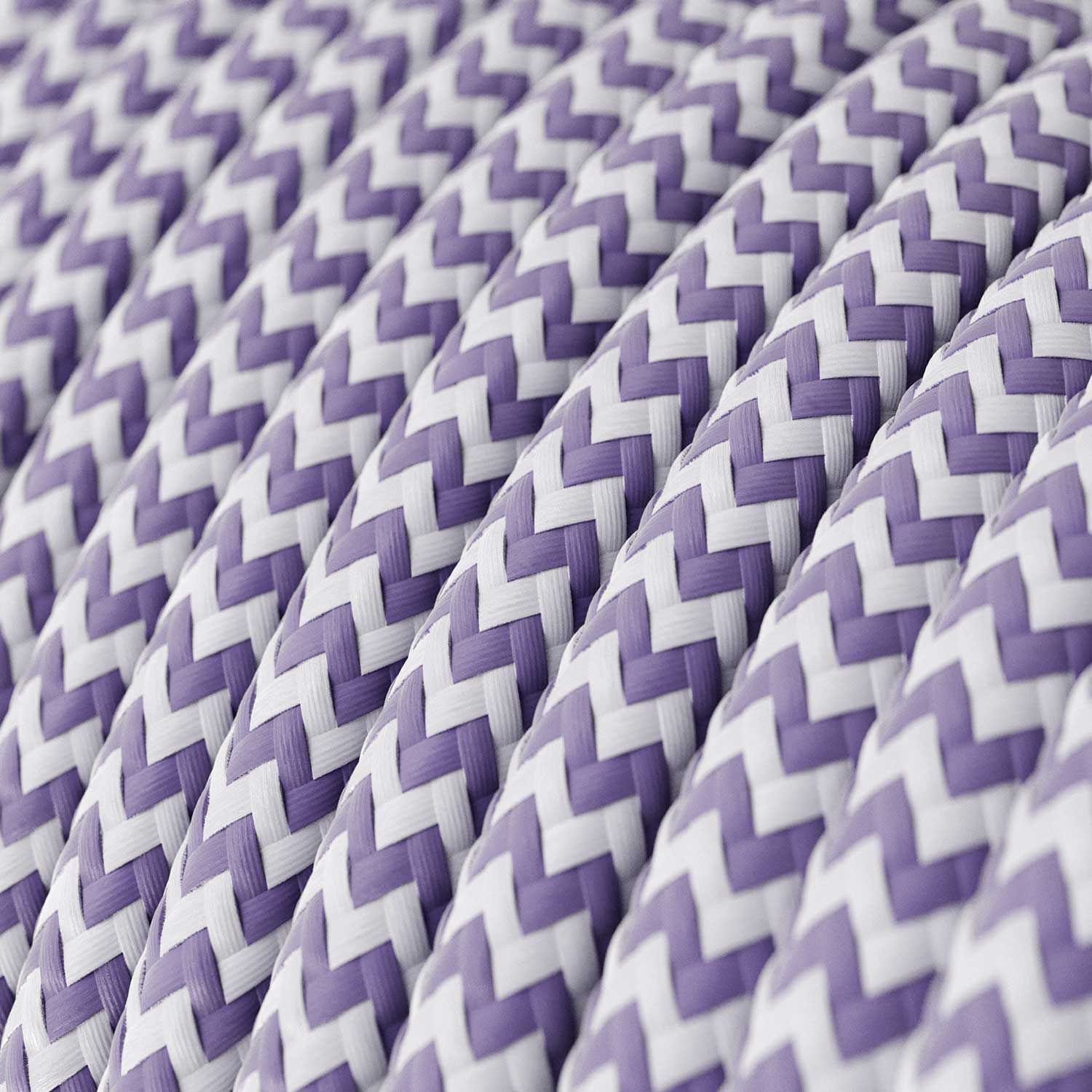 Textilkabel – Flieder & Weiß Chevron RZ07 – UL-Zulassung - Image 2