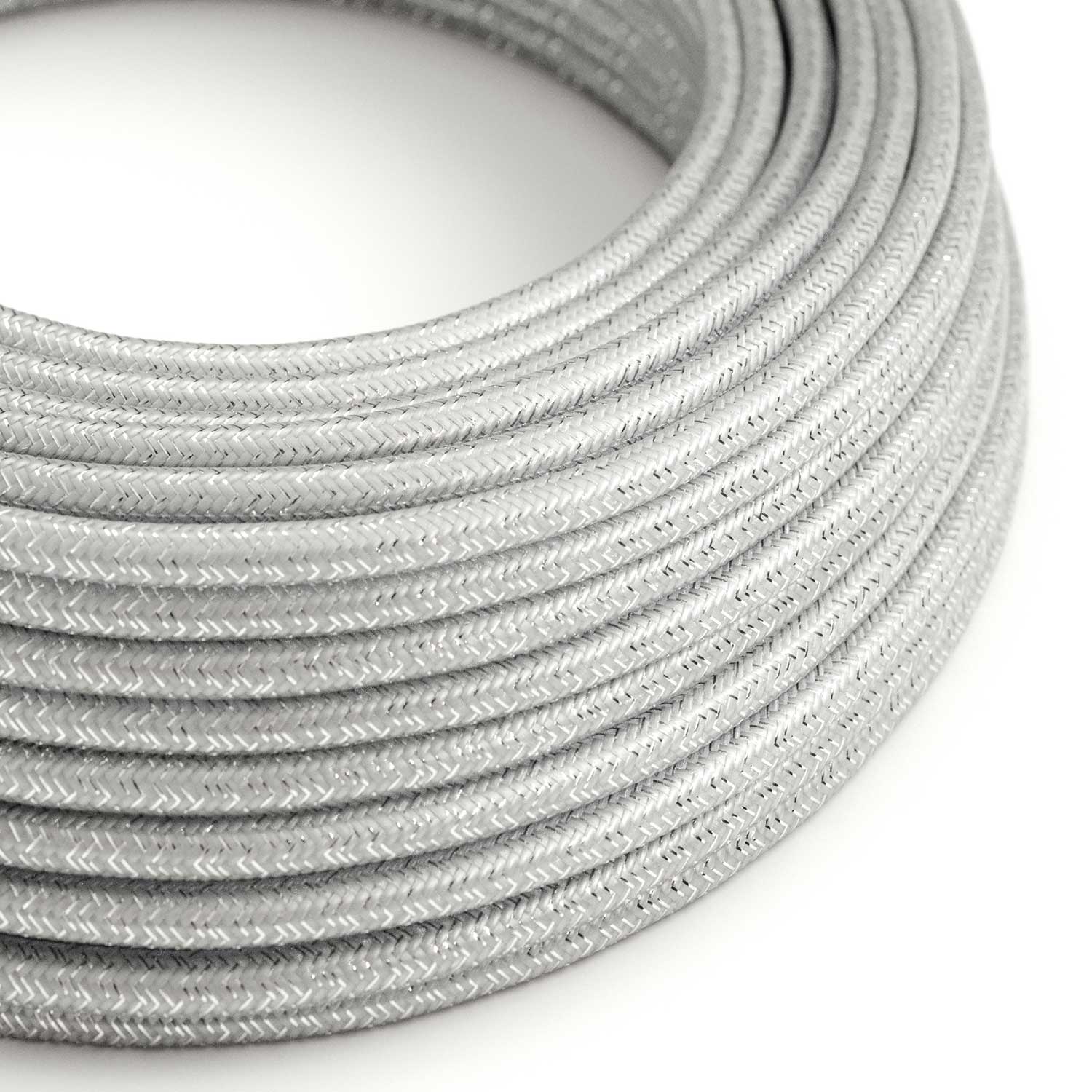 Stoffummanteltes Kabel – Silber Glitter RL02 – UL-gelistet