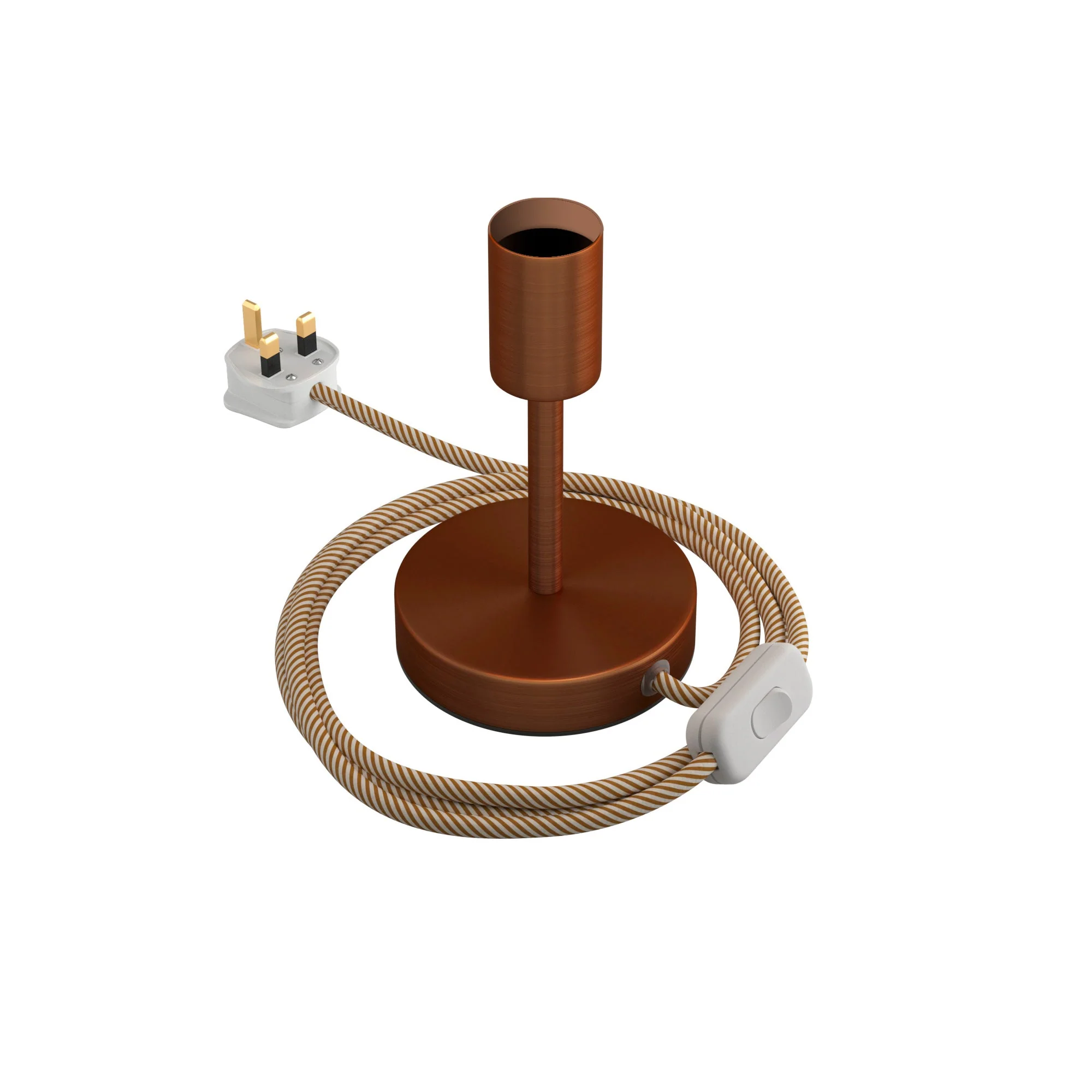 Alzaluce – Tischlampe aus Metall mit UK-Stecker – Satiniertes Kupfer - Image 5