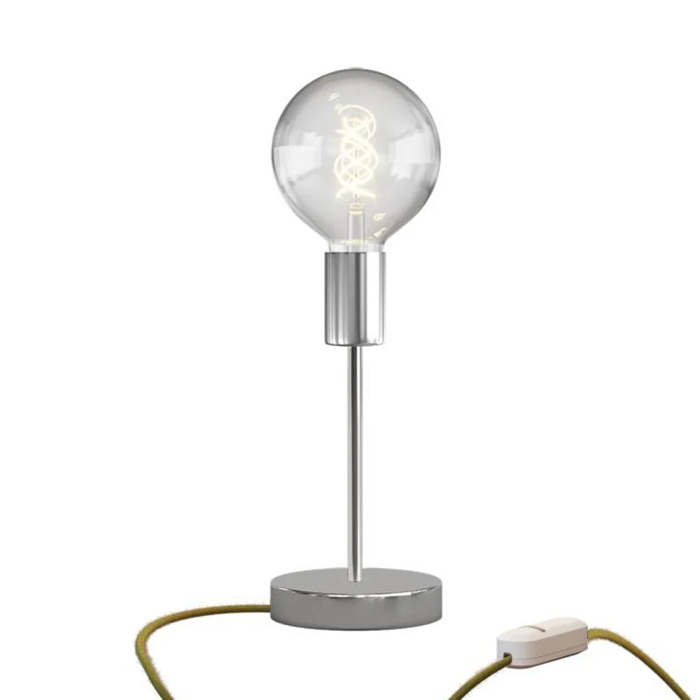 Tischleuchte Alzaluce Globo aus Metall mit UK-Stecker – Chrom - Image 5