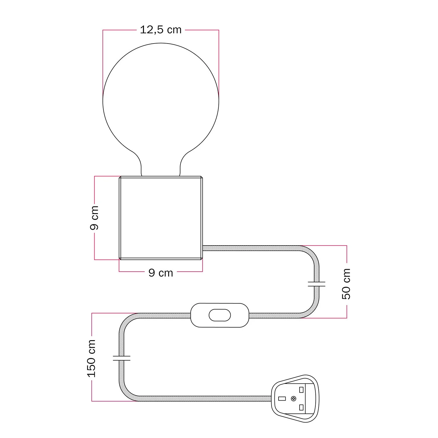 Tischlampe Cubetto "Fai ammodino" mit englischem Stecker und Glühbirne Globus in Porzellanoptik - Tuttapolpa - Image 7