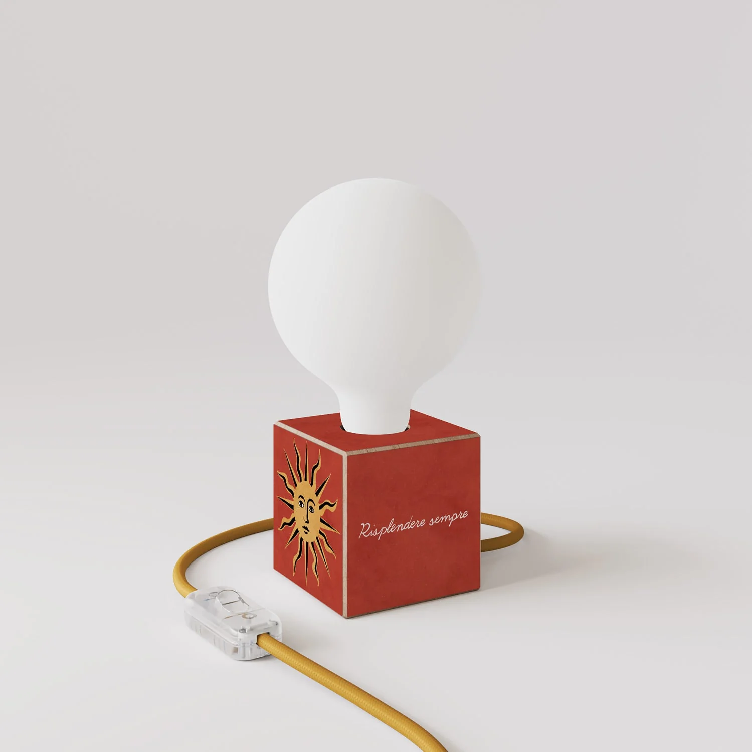 Tischlampe Cubetto „Die Sonne“ mit Glühbirne in Globusform mit Porzellan-Effekt – Santomanifesto - Image 3