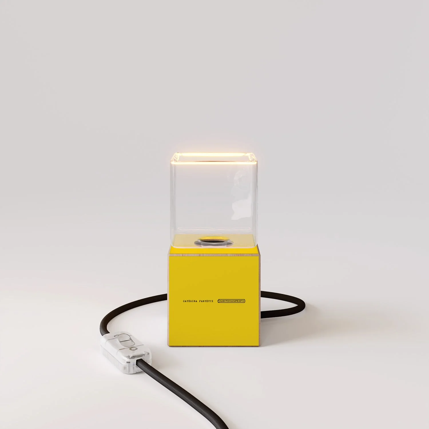 Tischlampe Cubetto "Ti odio amore mio" mit Ghost-Glühbirne - Santomanifesto - Image 5