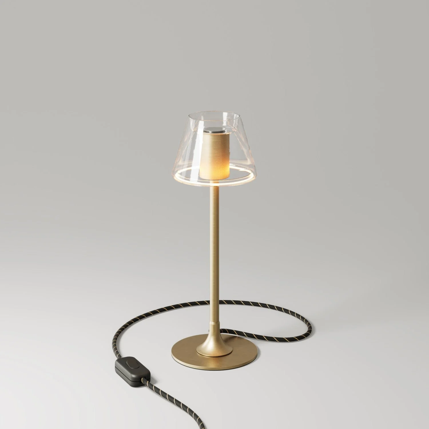 Tischlampe MAG-Y G07 mit rundem Metallfuß – Gebürstete Bronze